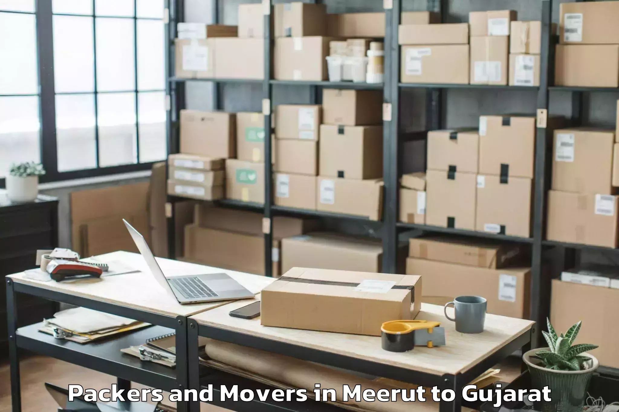 Book Meerut to Delvada Packers And Movers